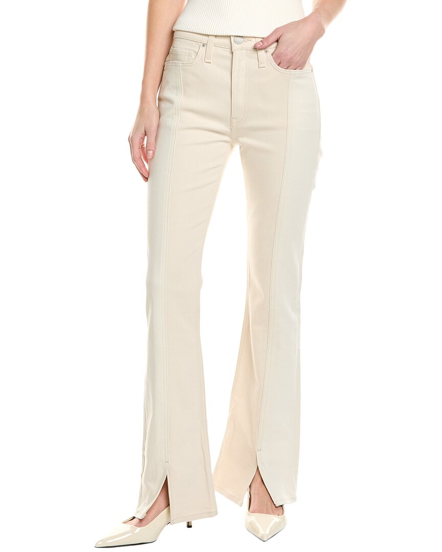 Hudson Barbara High-rise Bootcut Slit Hem Jean In Ecru Colorblock