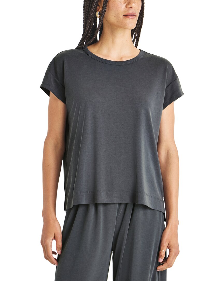 Splendid Giada Sandwash Tie-hem T-shirt In Grey