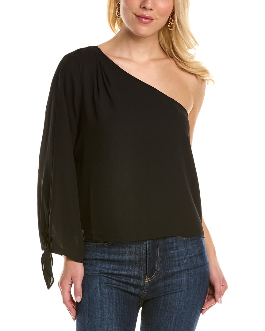 Krisa One-shoulder Blouse In Black