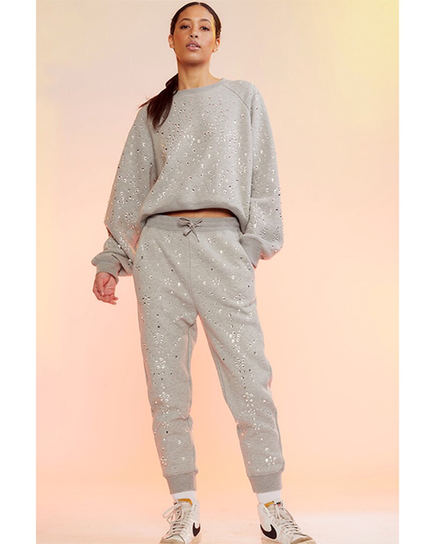 Shop Cynthia Rowley Crystal Sweatpant In Grey