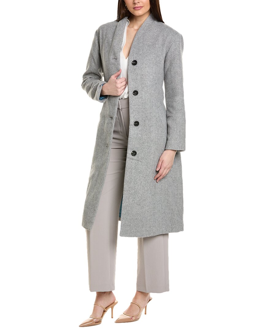 Shop Avec Les Filles Overlap Wool-blend Coat