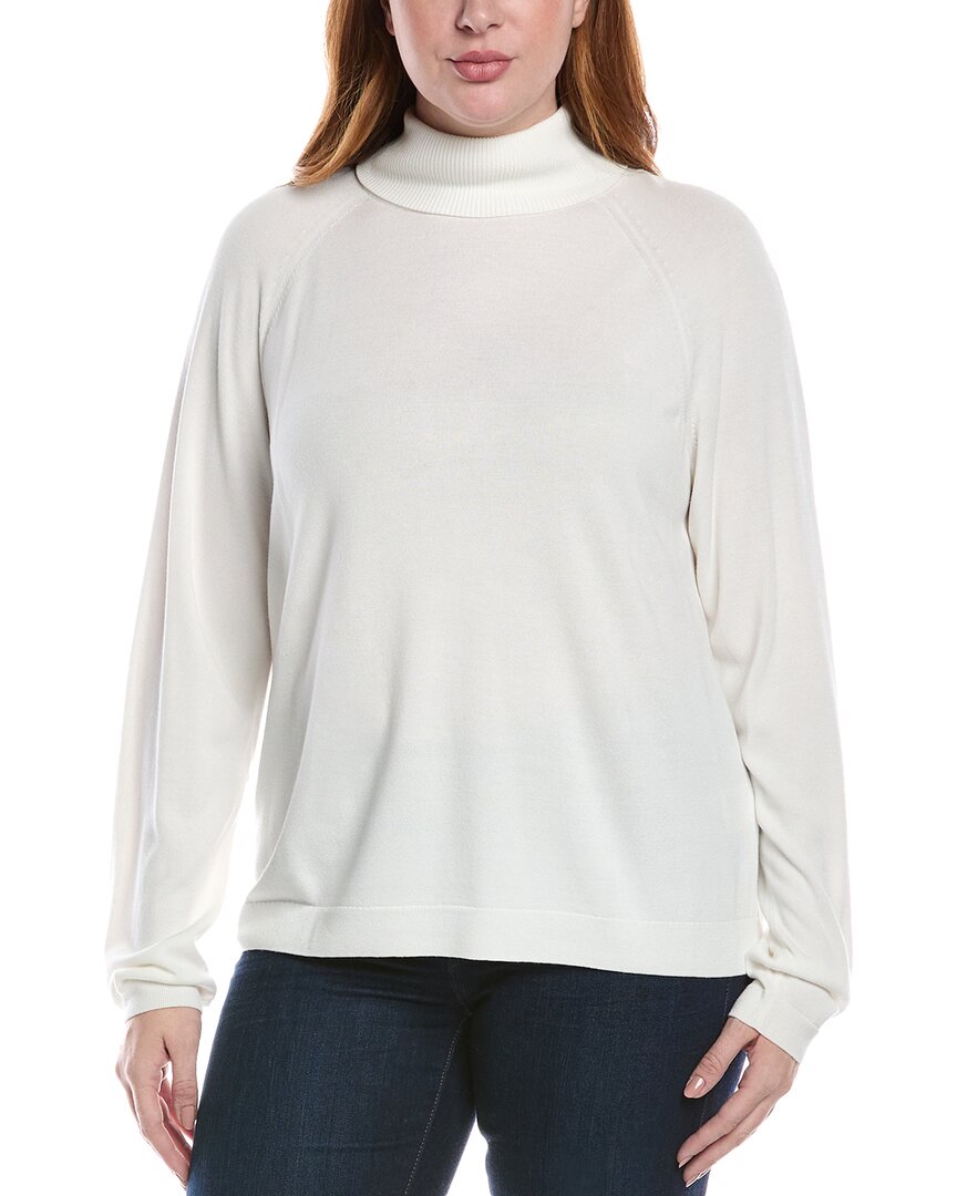 Lafayette 148 New York Plus Raglan Sleeve Turtleneck Sweater Womens