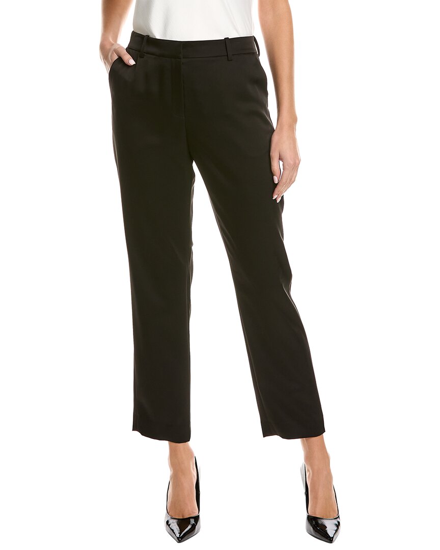 Lafayette 148 Woolsilk Faille Gates Flared Fulllength Pant In Black