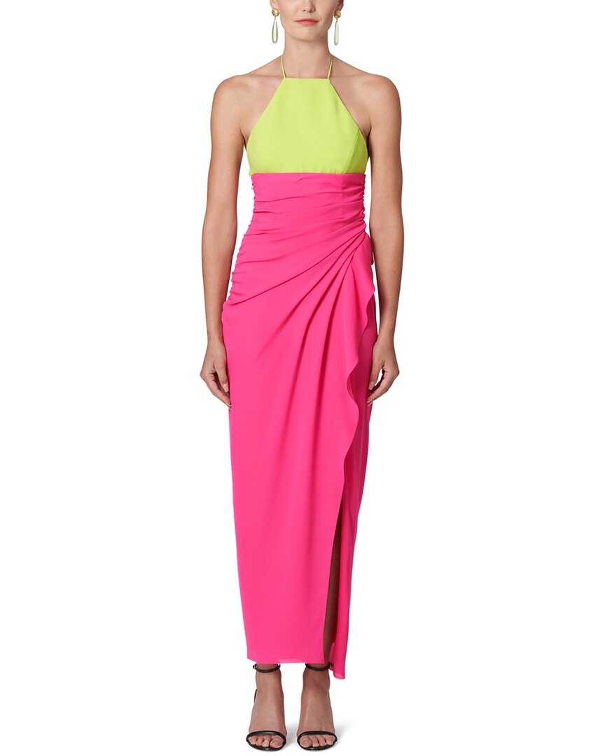 Carolina Herrera Ruched-detailing Halterneck Dress In Pink