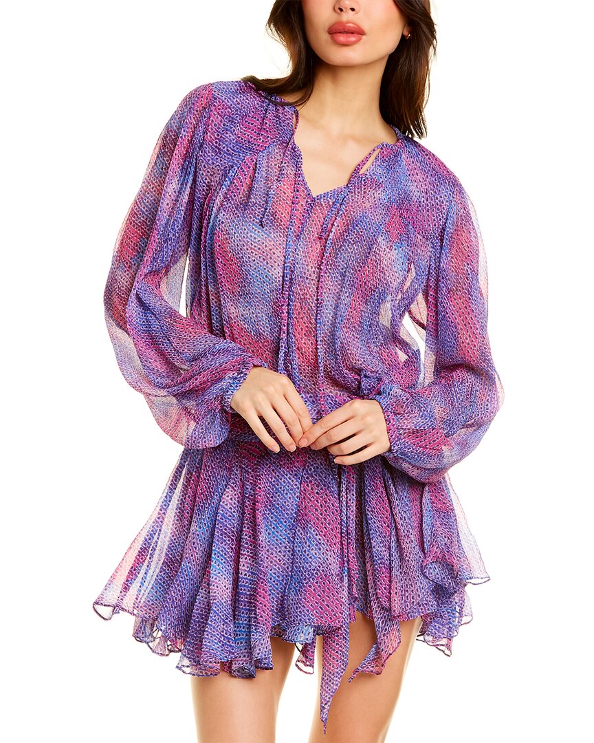 Shop Isabel Marant Etoile Silk Peasant Top In Purple