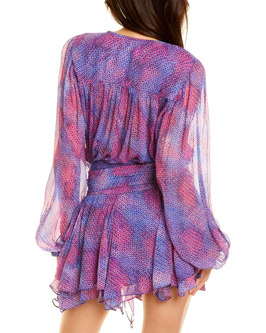 Shop Isabel Marant Etoile Silk Peasant Top In Purple