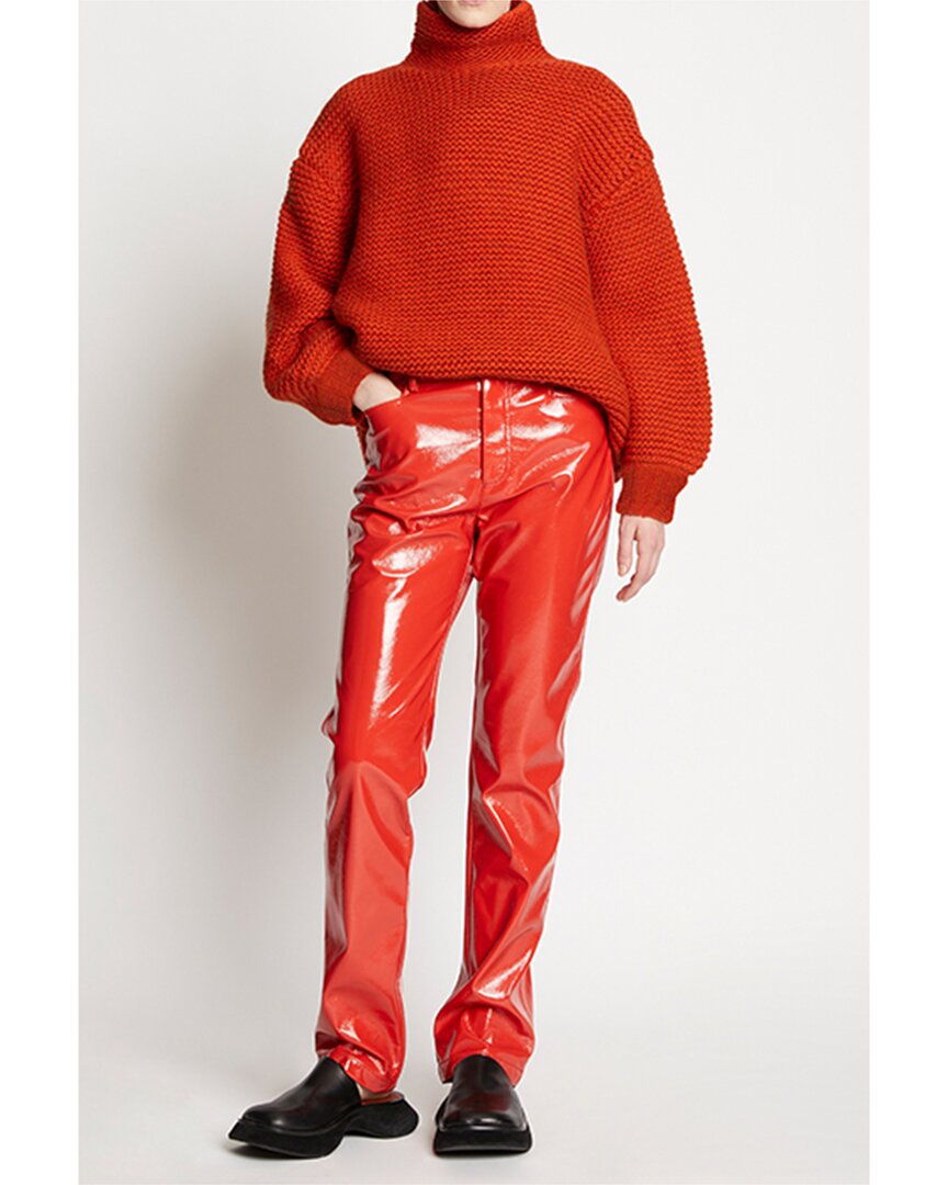 Proenza Schouler White Label Chunky Knit Turtleneck Wool-blend Sweater In Red