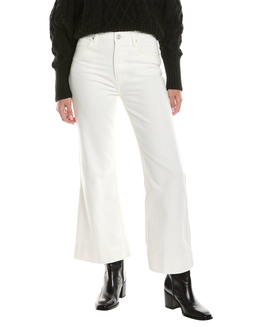 Frame Womens White Le Pixie Slim Palazzo Wide-leg High-rise Stretch Denim-blend Jeans In Brown