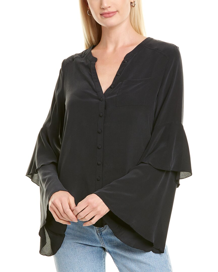 Image of Chaser Tiered Sleeve Silk Top