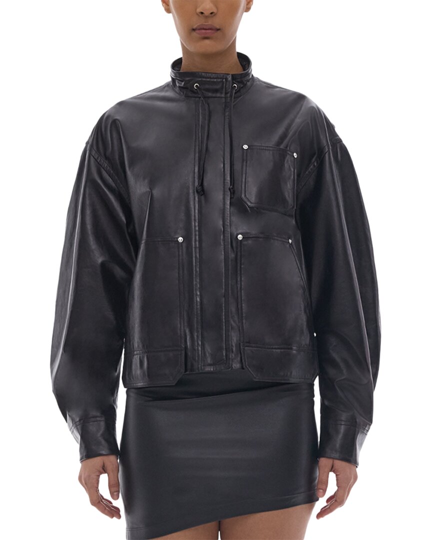 helmut lang leather bomber jacket