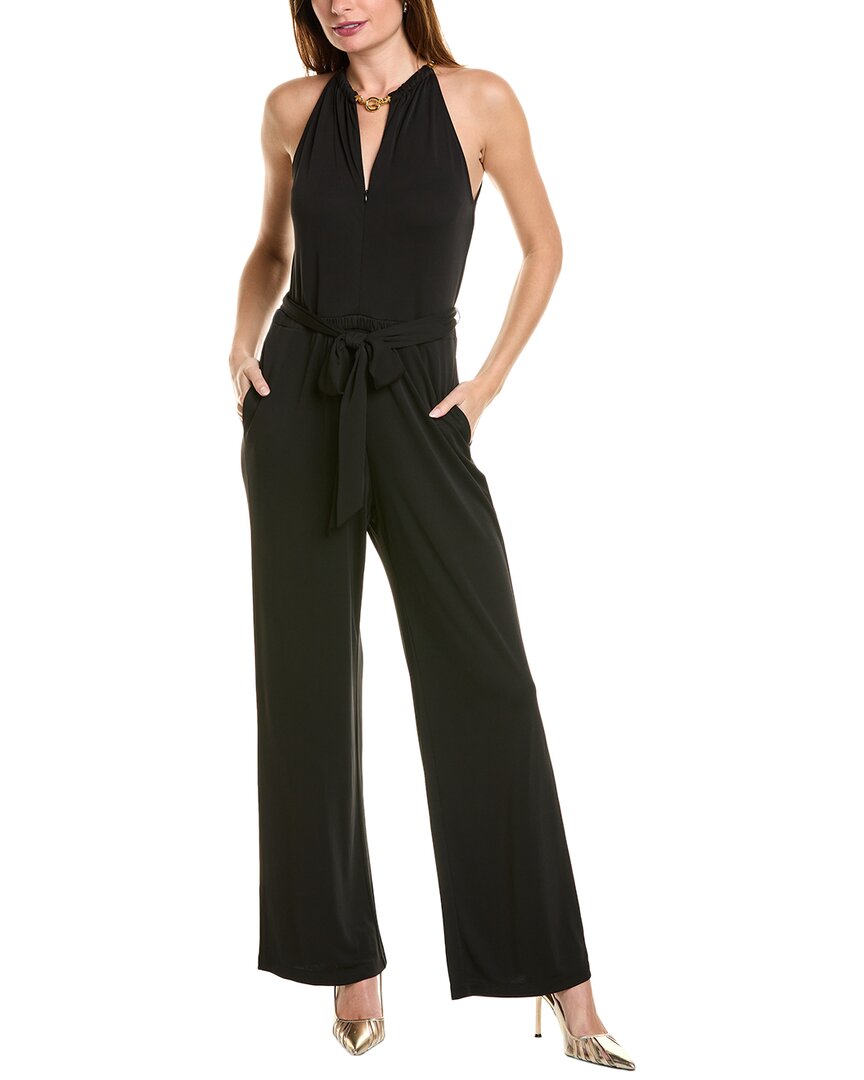 Shop Elie Tahari Chain Halter Jumpsuit In Black