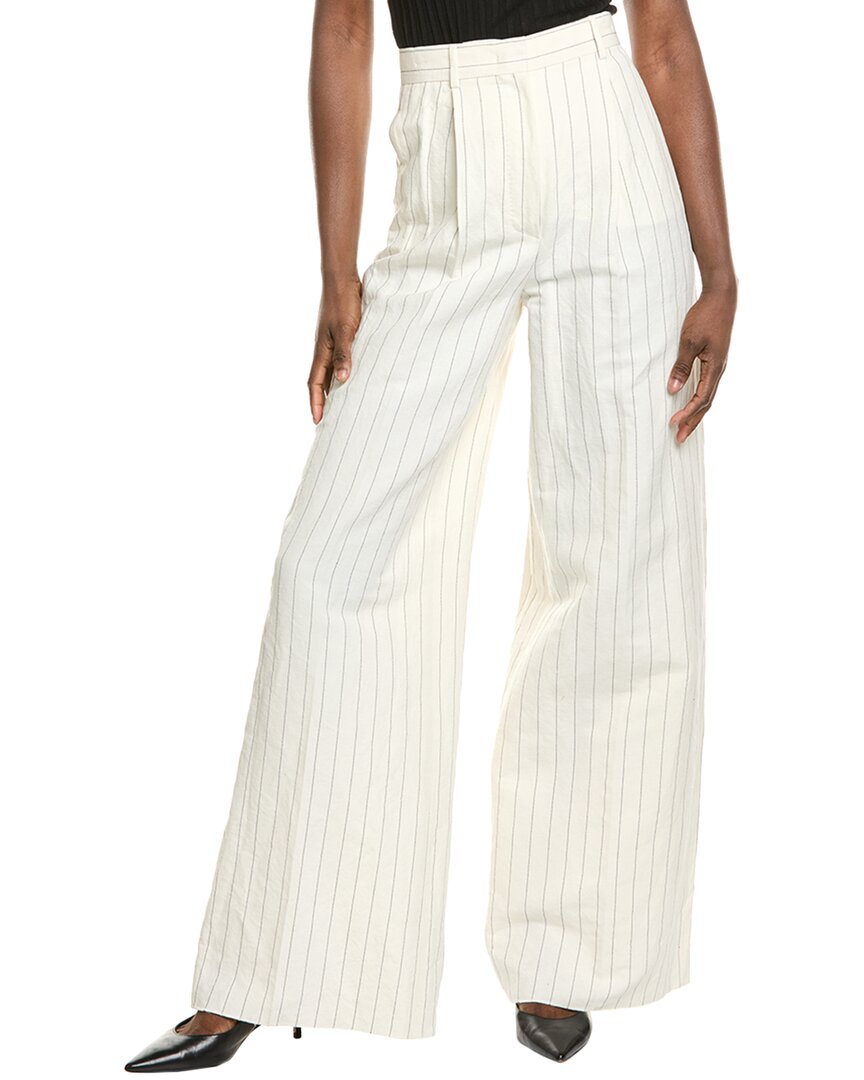 Max Mara Giuliva Linen-blend Trouser In White