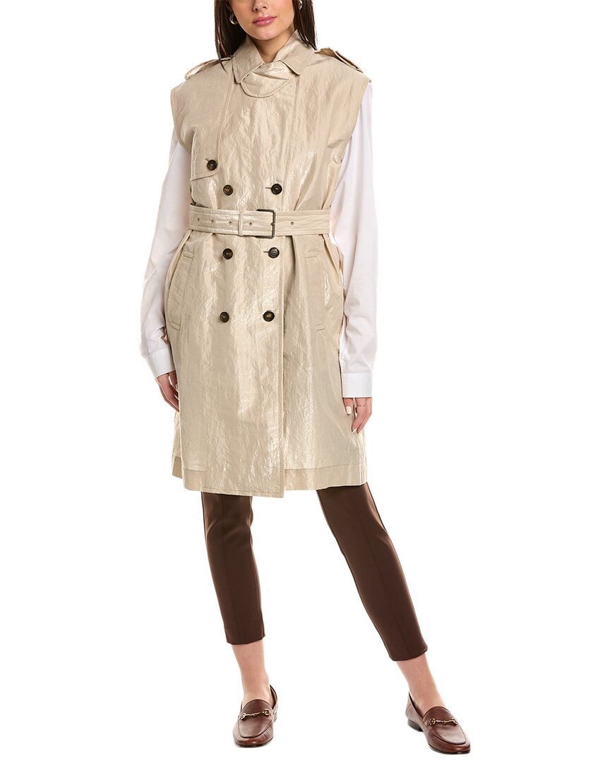 Shop Brunello Cucinelli Belted Trench Coat