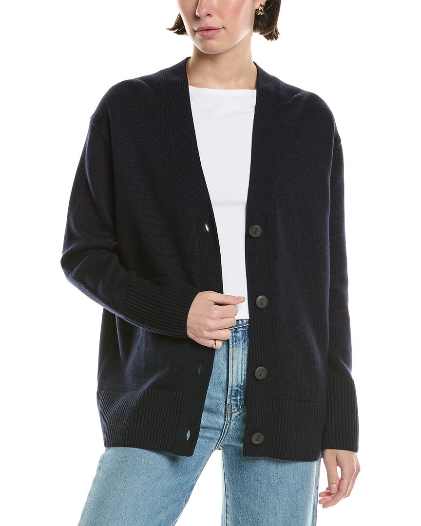 Vince Weekend Wool-blend Cardigan In Blue