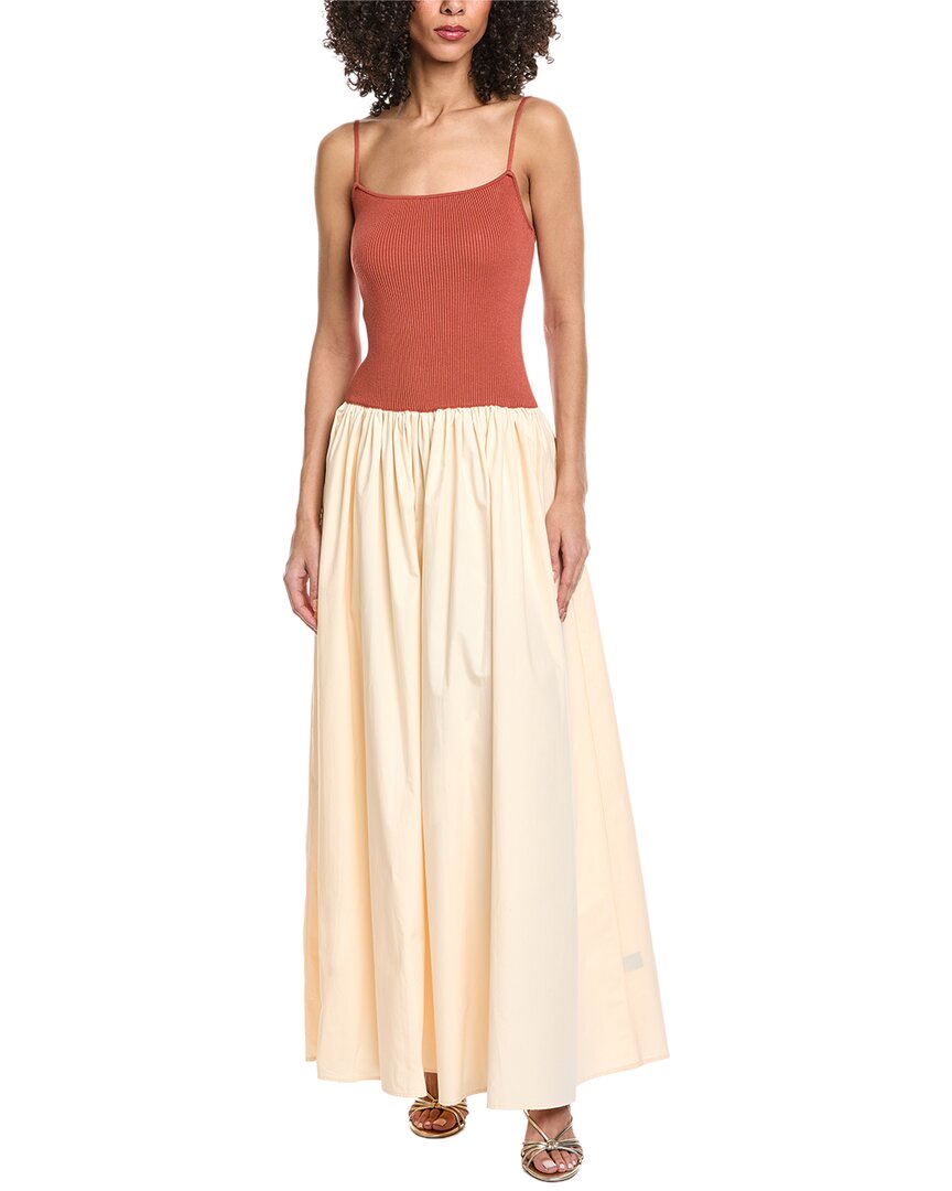 Toccin Orielle Drop Waist Cami Midi In Red