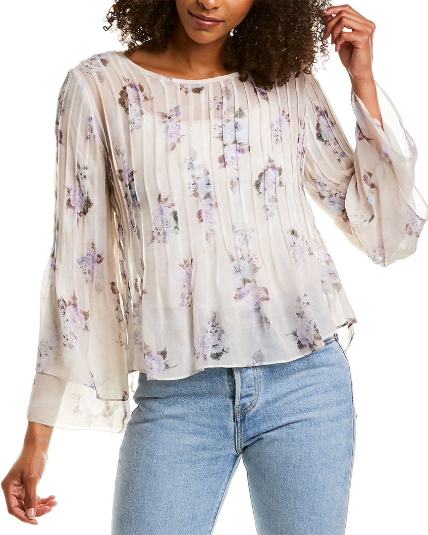 Image of LoveShackFancy Paulette Silk Top
