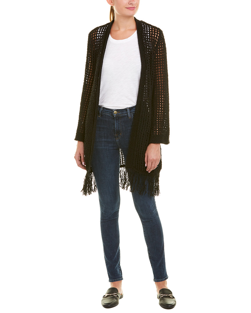Image of BCBGMAXAZRIA Open-Knit Fringe Cardigan