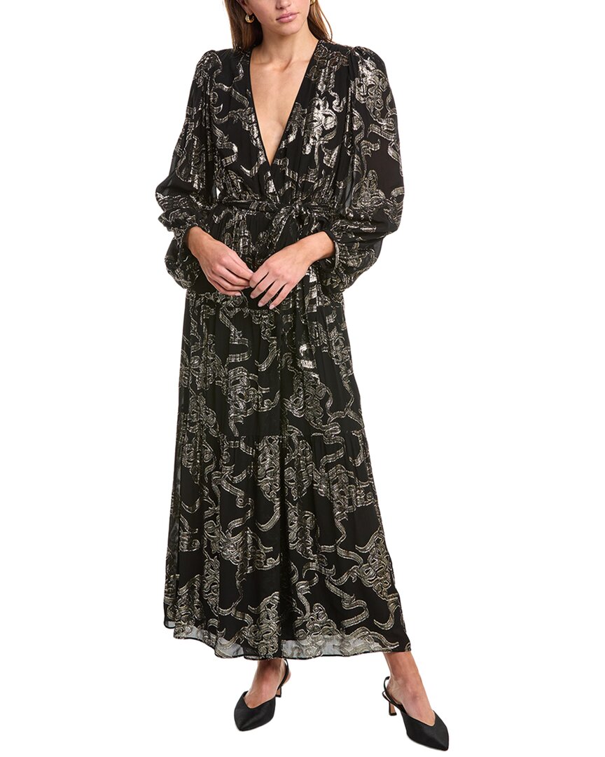 Ba&sh Fil Coupe Maxi Wrap Dress In Black