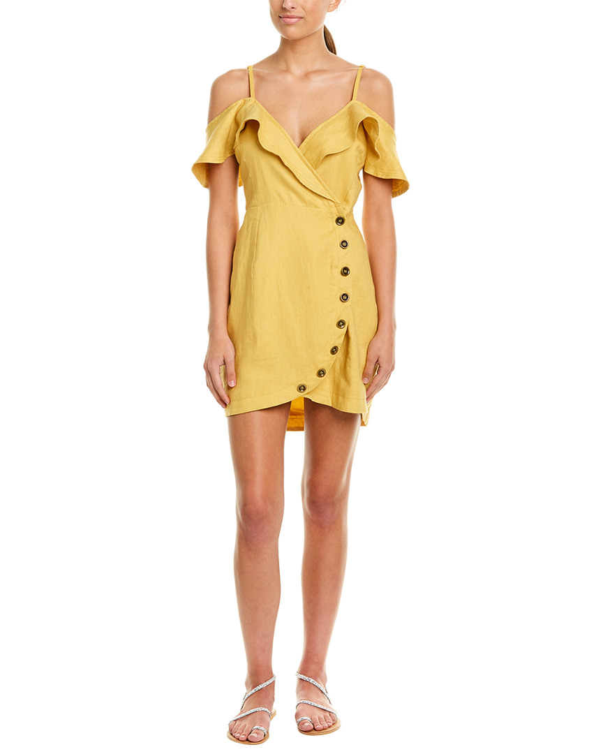 Image of Suboo Off-The-Shoulder Linen Wrap Dress