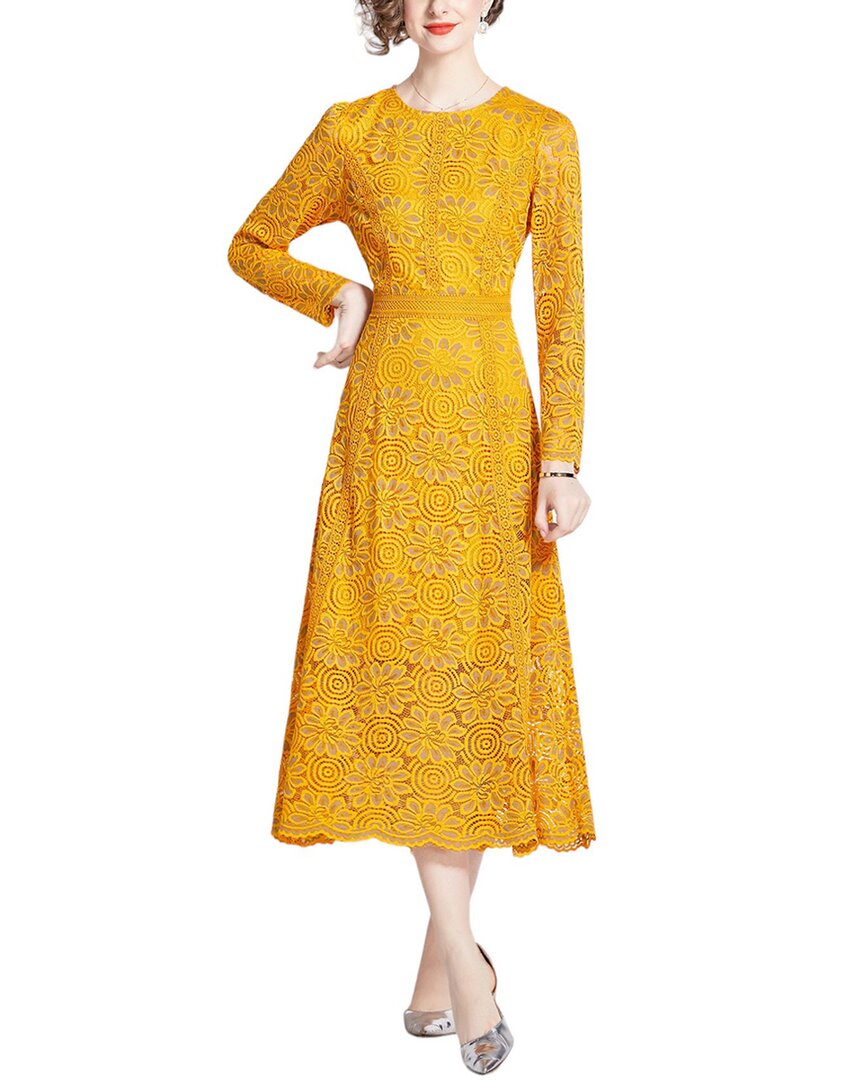 Tina Midi Dress In Yellow