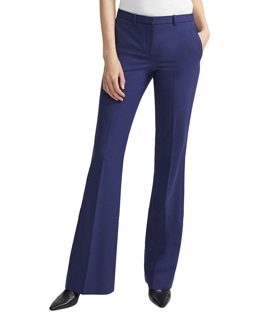 Shop Theory Demitria Wool-blend Pant In Blue