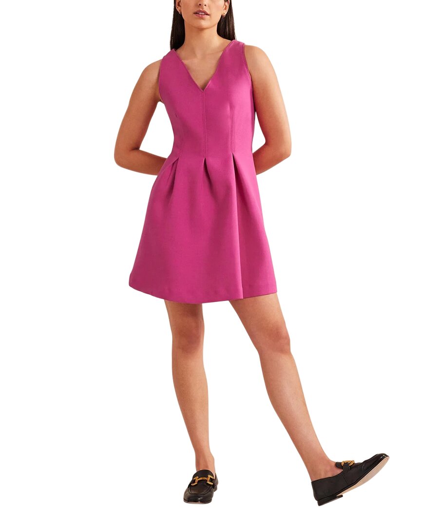 Shop Boden V-neck Wool-blend Skater Mini Dress