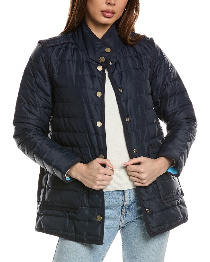 Nic + Zoe Nic+zoe Allovette Reversible Puffer Jacket In Black