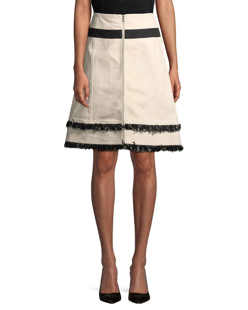 Image of Derek Lam Fringe Denim Skirt