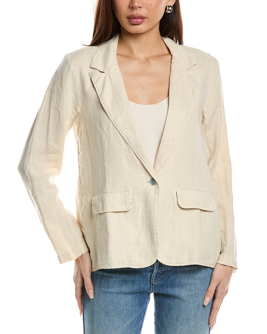 Shop Bella Dahl Easy Longline Linen Blazer In Beige