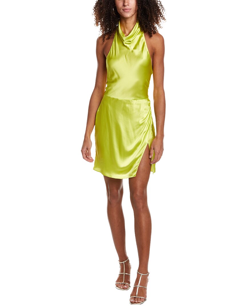 Shop Amanda Uprichard Joanne Silk Mini Dress In Green