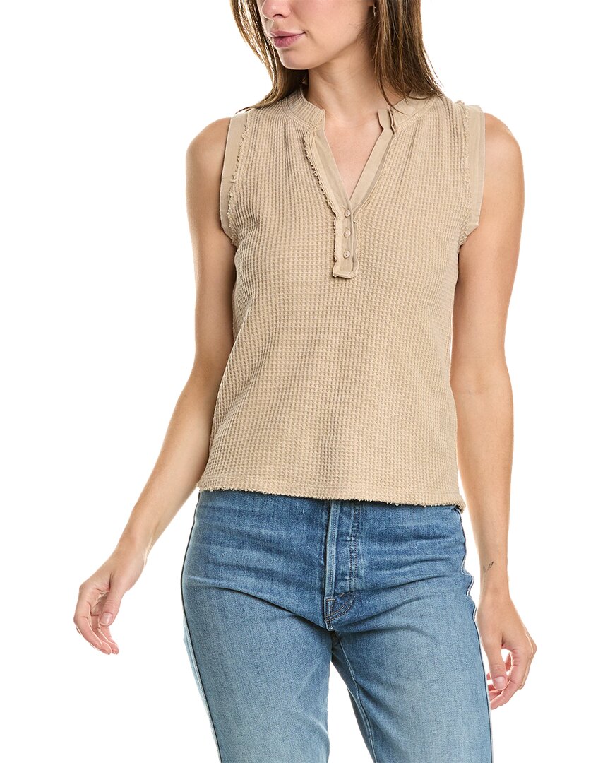 Shop Aiden Waffle Tank In Brown