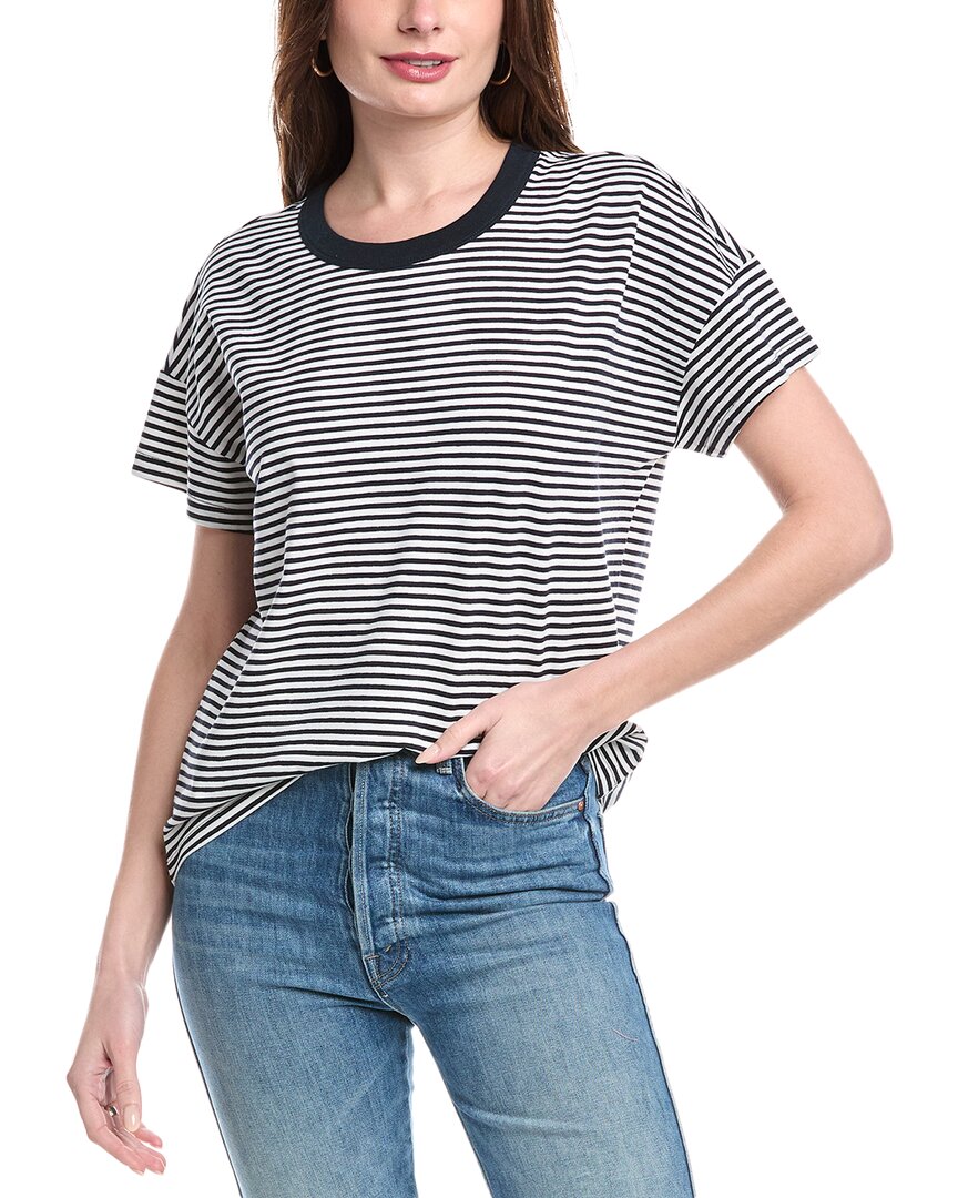 Splendid Astrid Stripe Boxy Ringer T-shirt In White