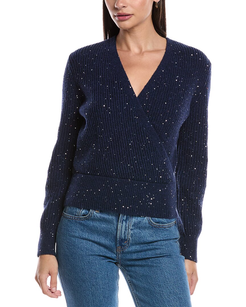 Michael Stars Laurel Surplice Sweater In Blue