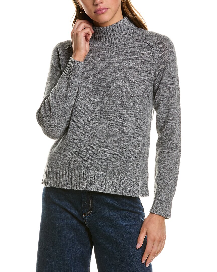 Hannah Rose Turtleneck Wool & Cashmere-blend Sweater In Grey