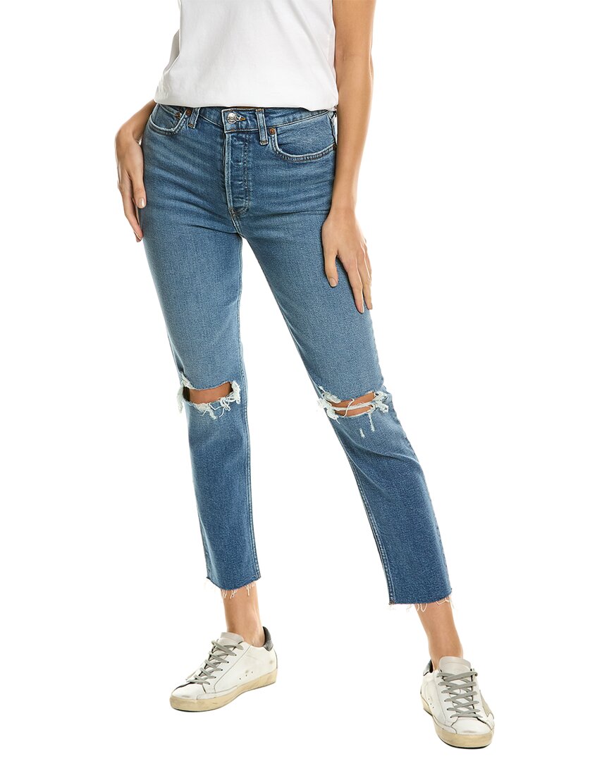 Re/done 90s Dusk High-rise Ankle Crop Jean In Blue