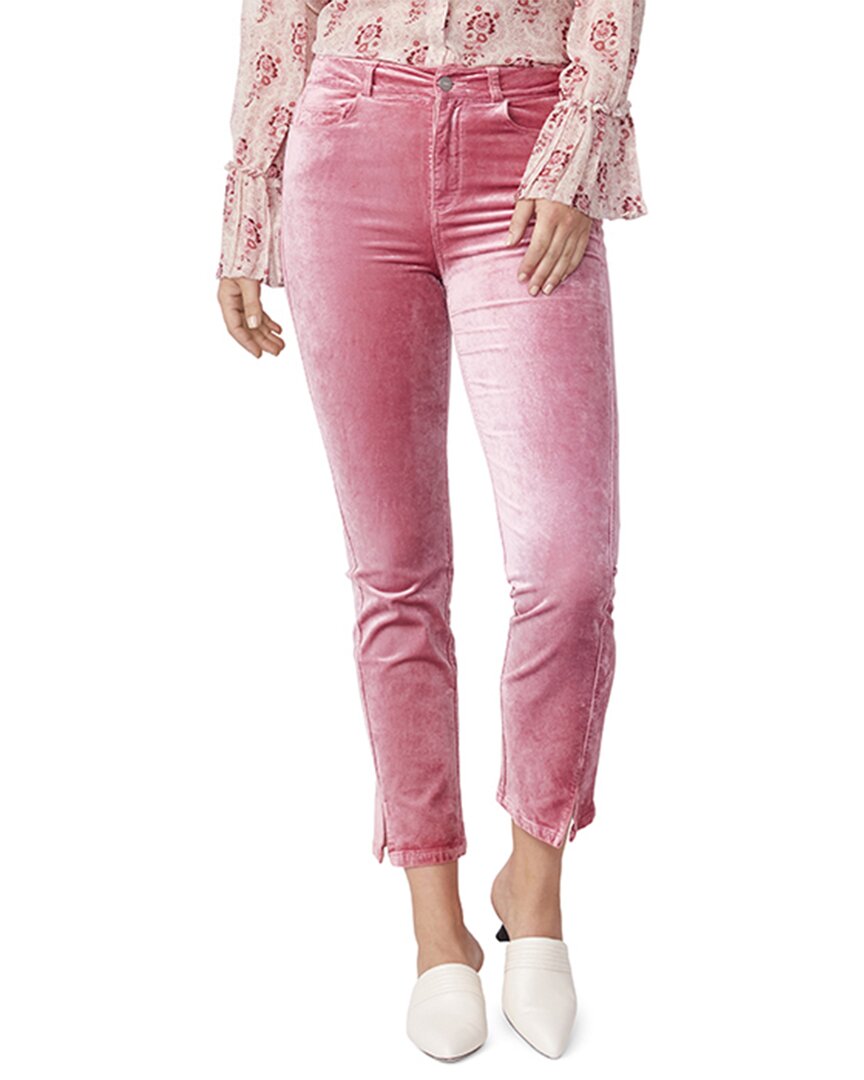 Paige Cindy Twisted Seam Straight Jean In Pink