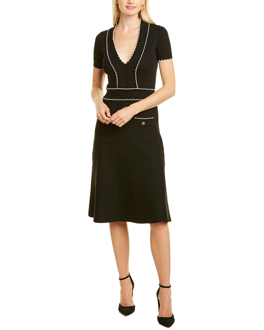 Image of Elisabetta Franchi Scalloped Midi Dress