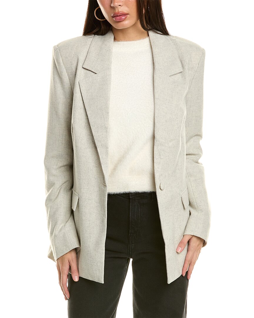 Weworewhat Relaxed Wool Blazer In Grey