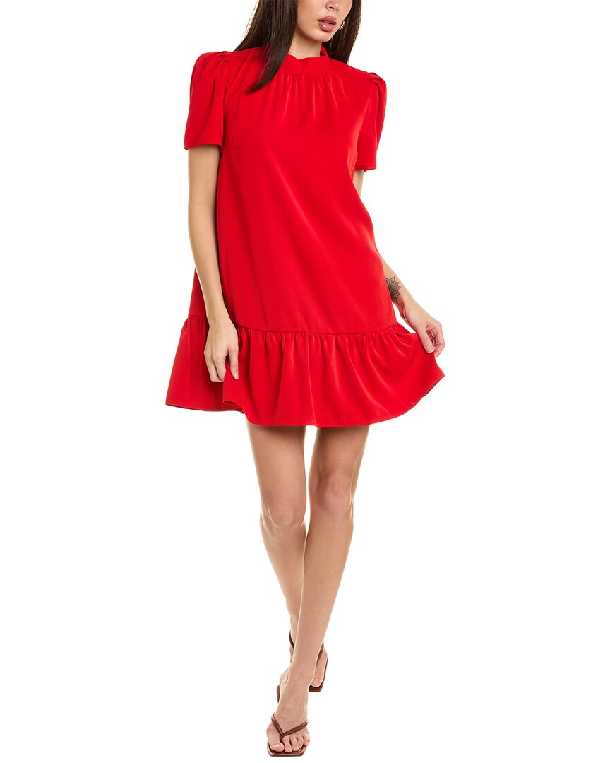 Shop Fate Ruffle Hem Dress In Red