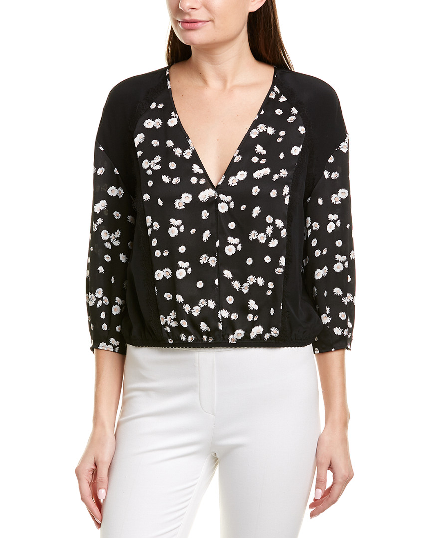 Image of Jason Wu Lace-Trim Silk-Paneled Blouse