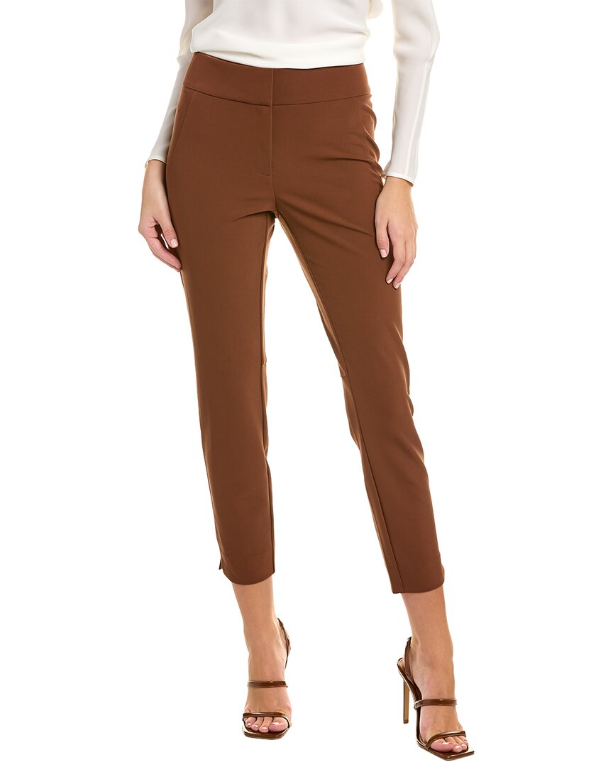 Lafayette 148 Greenwich Acclaimed Stretch Pants In Brown