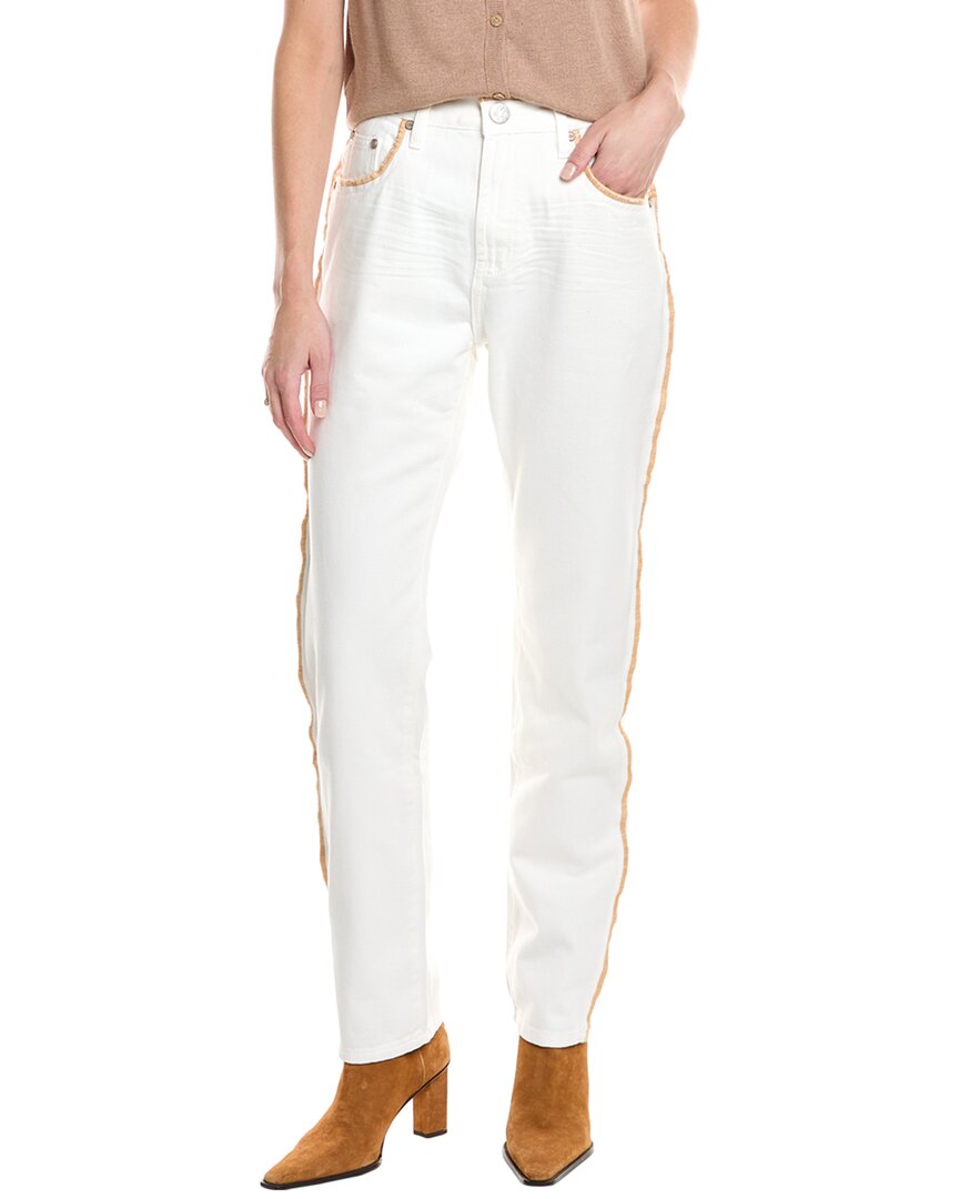One Teaspoon Awesome Baggies Pearl High Waist Straight Jean In White