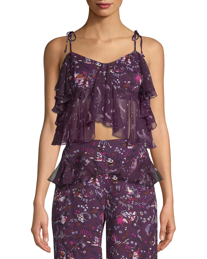 Image of Anna Sui Fairy Field Velvet Burnout Crop Top