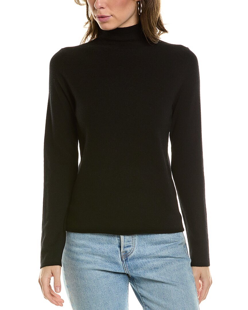 Shop Vince Slim Turtleneck Wool & Cashmere-blend Sweater In Black