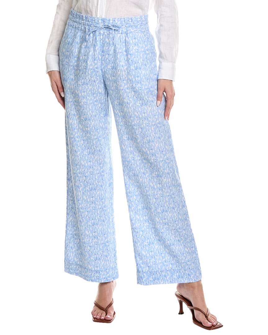 Tommy Bahama Chic Cheetah High-rise Easy Linen Pant In Blue