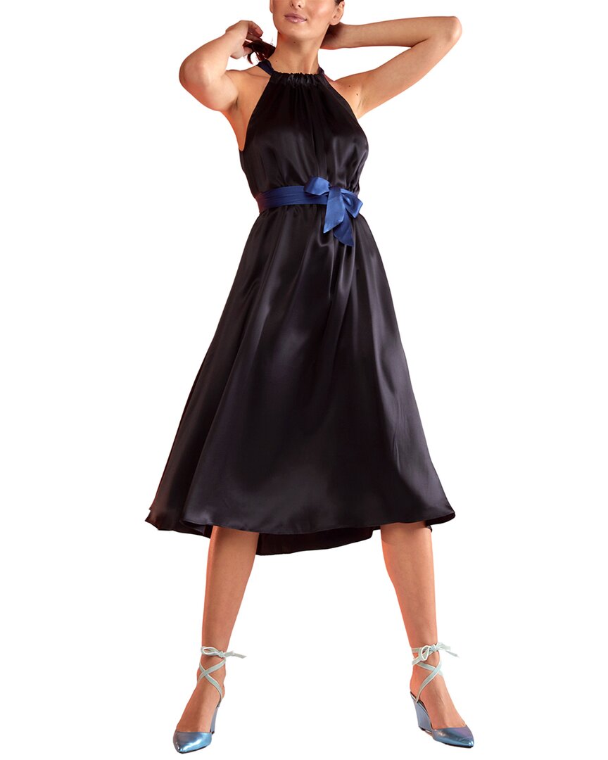 Shop Cynthia Rowley Salerno Silk Halter Midi Dress