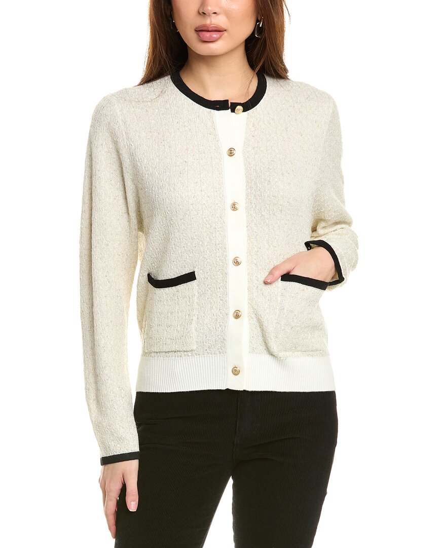 Gracia Textured Wool-blend Cardigan In White