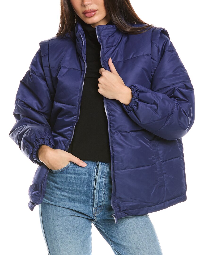 Shop Weworewhat Zip-off Sleeve Puffer Coat In Blue