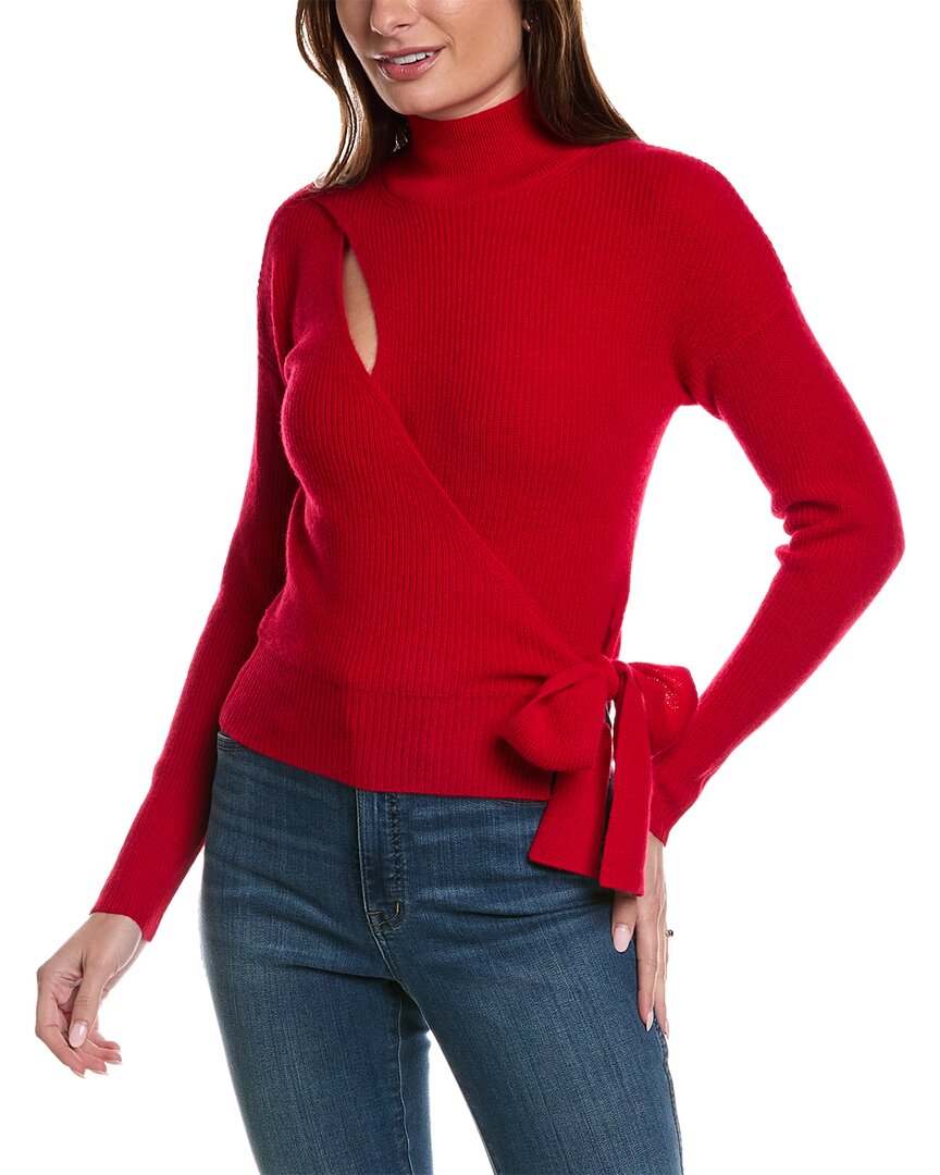 Shop Incashmere Wrap Front Cashmere Sweater In Red