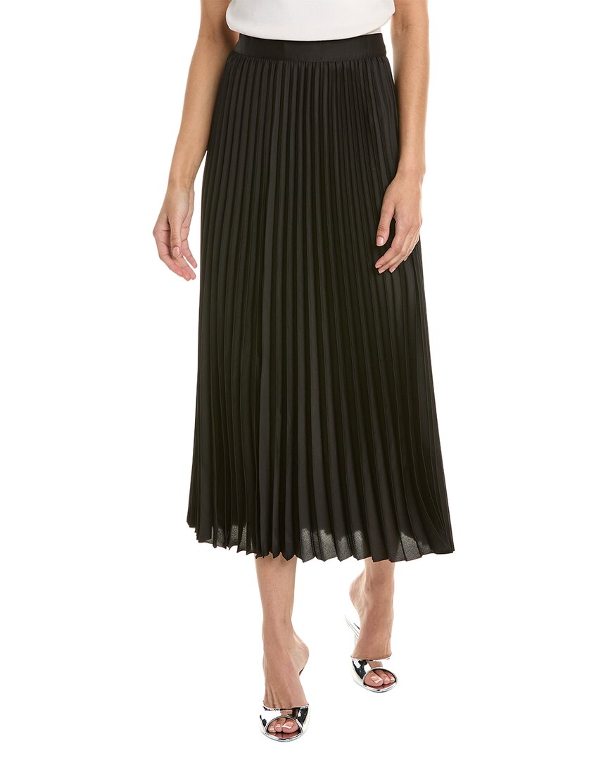 Shop Stella + Lorenzo Pleated Midi Skirt In Black